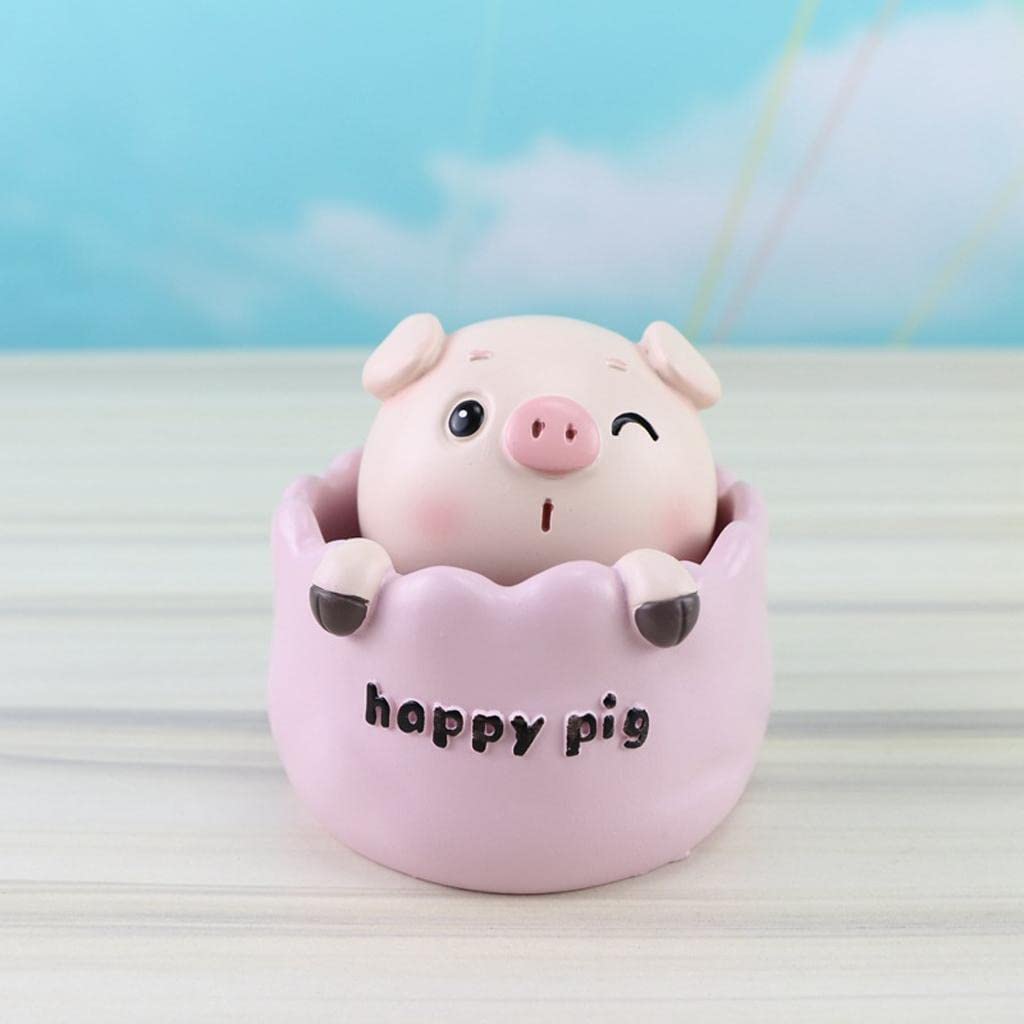 CALANDIS Lovely Resin Happy Pig Shaking Head Kids Toy Home Office
